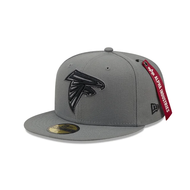 baseball hat matte -  Alpha Industries X Atlanta Falcons Gray 59FIFTY Fitted Hat