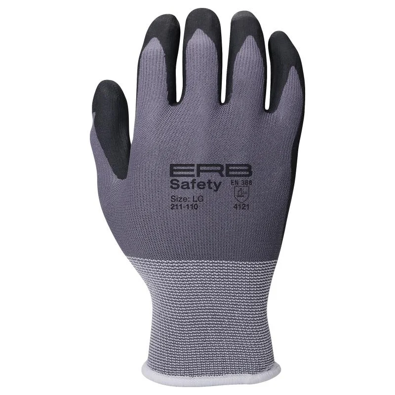 anti-skid gloves -  211-110 15G (N100) Gray Nylon Nitrile Glove 12pairs