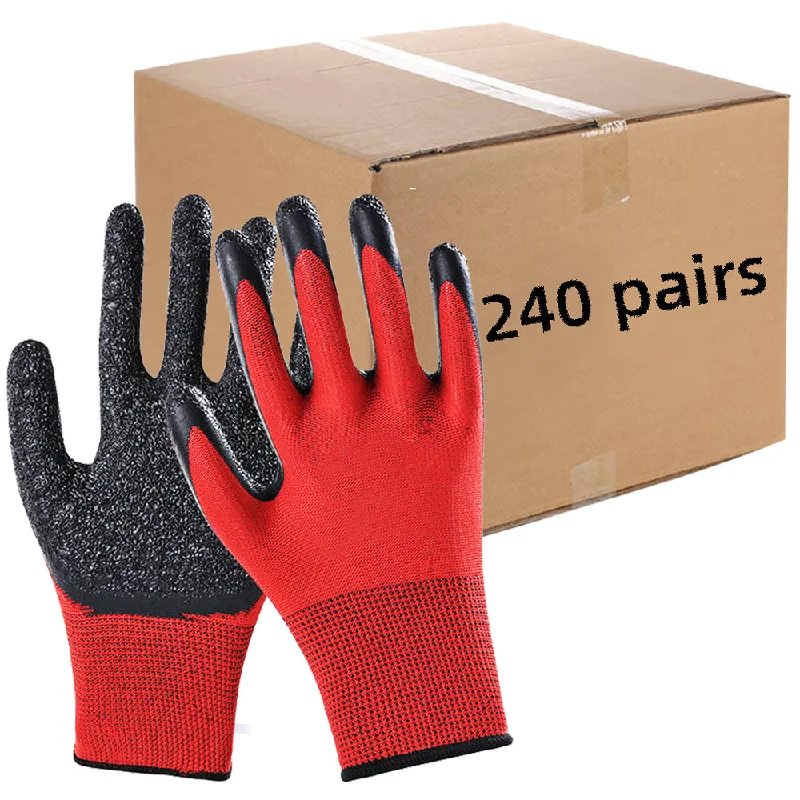 anti-allergy gloves -  240 Pairs Crinkle Rubber Coated Safety Work Gloves