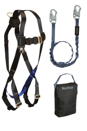 genuine leather gloves -  FallTech 9010CP Starter Kit - Harness, Shock Absorbing Lanyard, Gear Bag.