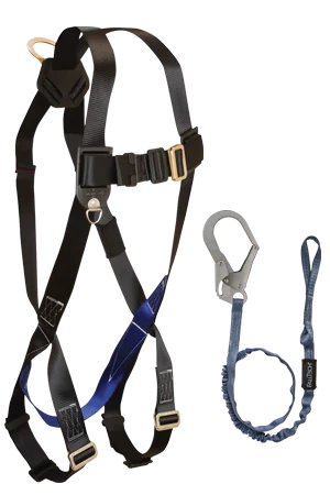 hazard free gloves -  LANYARD HARNESS COMBO, CMB072593L, FALLTECH, 6FT