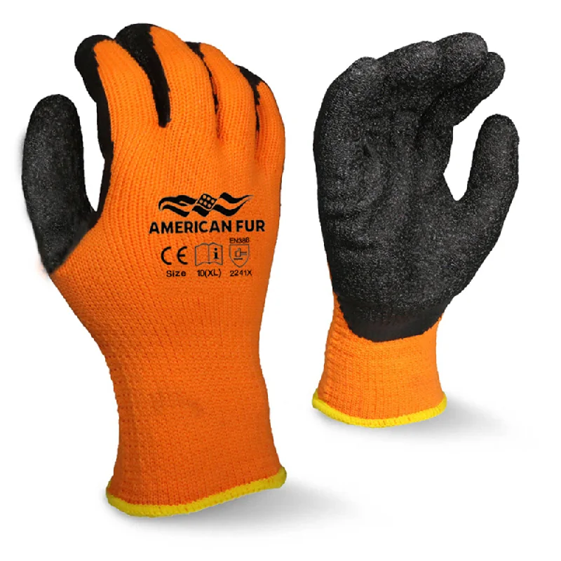 non-powdered gloves -  7 Gauge Thermal Liner Rough Latex Grip Winter Use