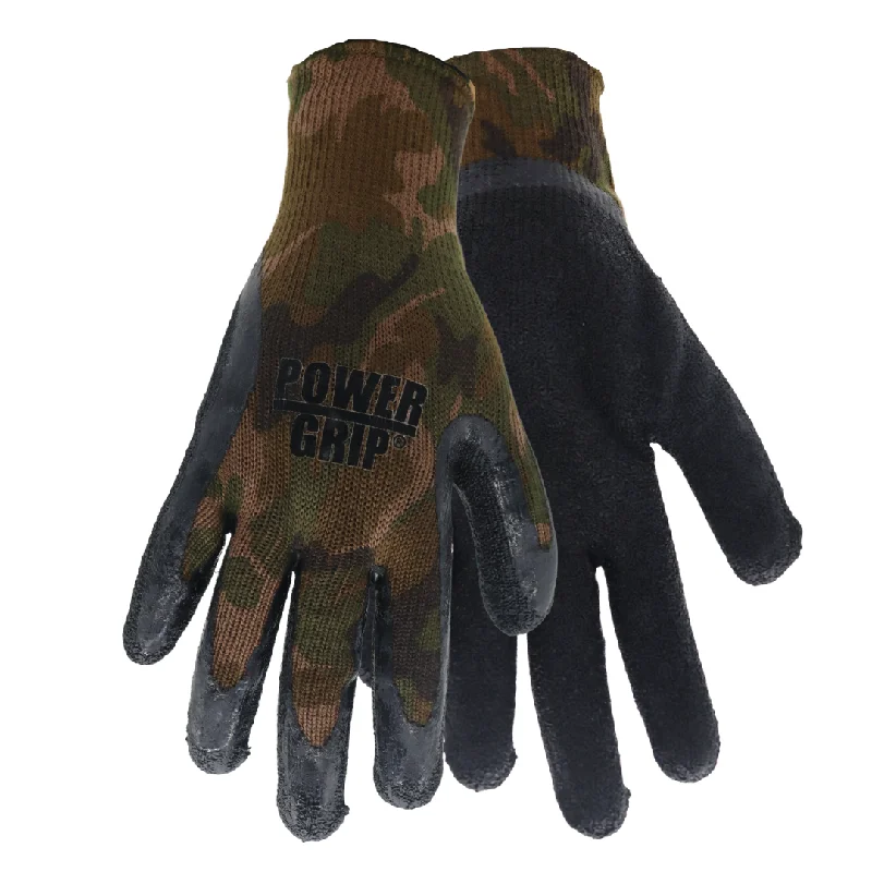 festive gloves -  A302 Powergrip Rubber Palm 10 Gauge Gloves, Seamless Knit Liner, Camo Pattern, Sizes S-XL