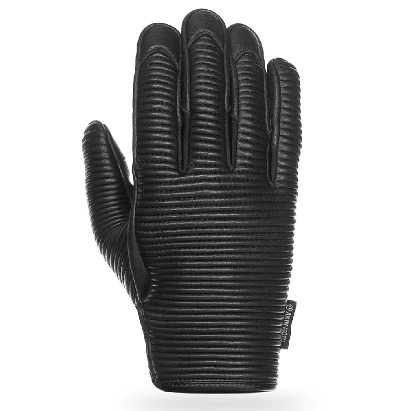 durable athletic gloves -  Akin Moto - Blip 2.0 Black Gloves