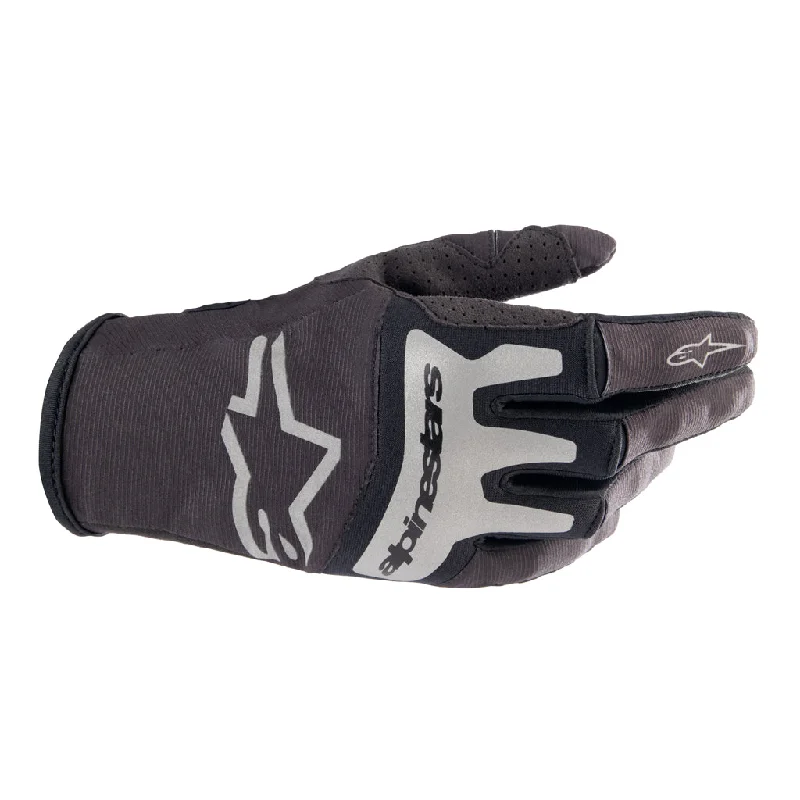 vibration proof gloves -  Alpinestars - 2023 Techstar Black/Silver Gloves