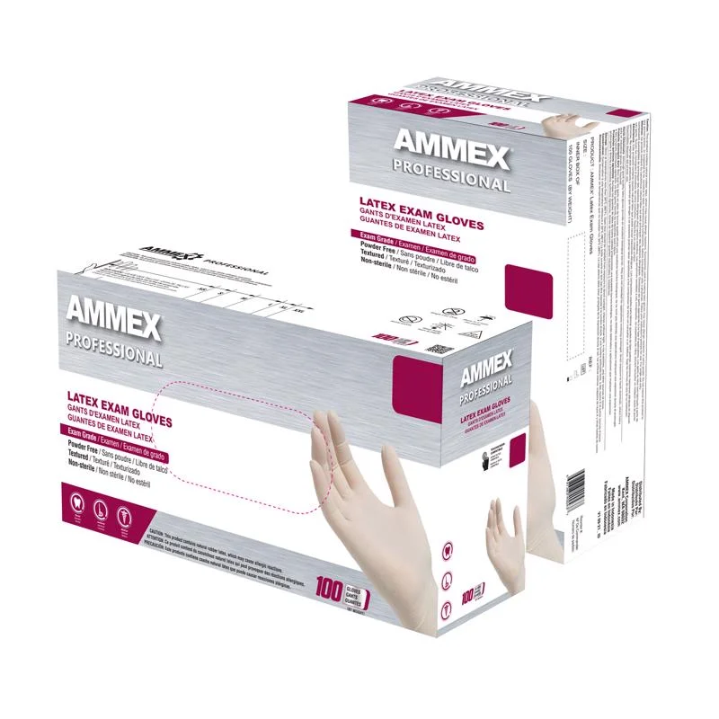 casual wear gloves -  AMMEX Professional Latex Disposable Gloves Large Ivory Powder Free 100 pk