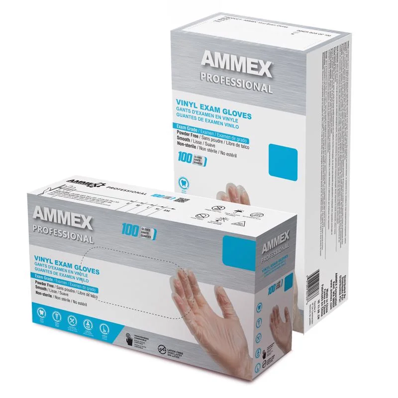 festive gloves -  AMMEX Professional Vinyl Disposable Exam Gloves X-Large Clear Powder Free 100 pk