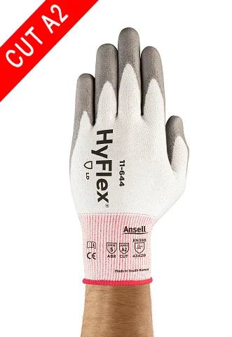 light fleece gloves -  Ansell HyFlex 11-644,12 Pair, PU Coated, A2 Cut Resistant Gloves