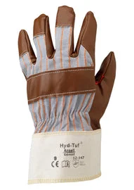 adaptable gloves -  Ansell Hyd-Tuf® Heavy Weight Nitrile Work Gloves With Brown Jersey Liner And Safety Cuff