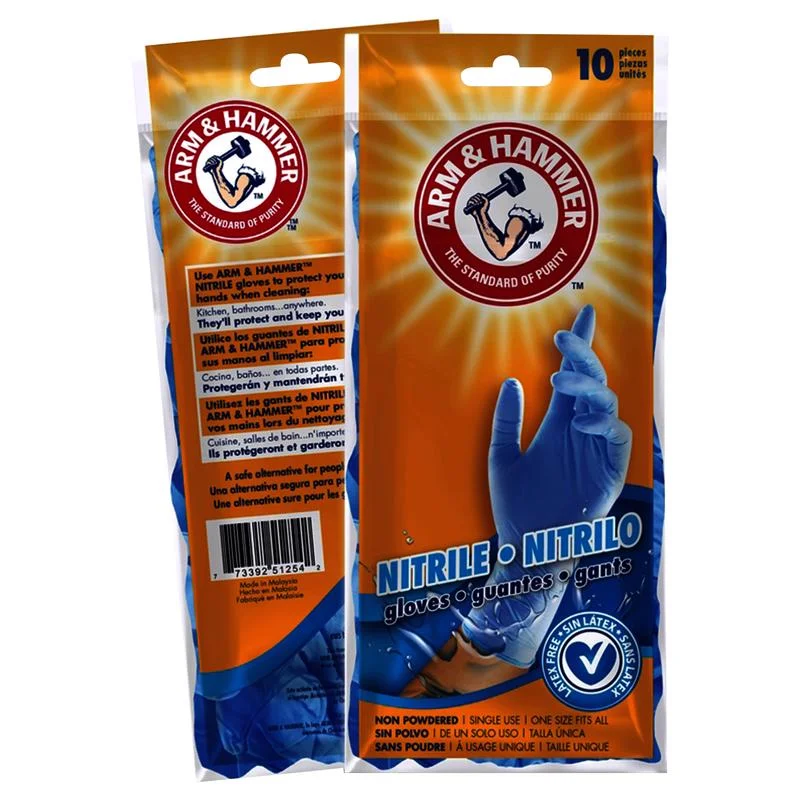 basic gloves -  Arm & Hammer Nitrile Disposable Gloves One Size Fits Most Blue Powder Free 10 pk