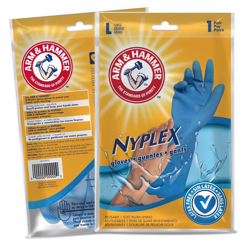 tailored gloves -  Arm & Hammer Nyplex Vinyl Cleaning Gloves L Blue 1 pair