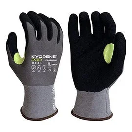 silk lined gloves -  Armor Guys Inc. Small Kyorene® Pro Black HCT® MicroFoam Nitrile Palm Coated Work Gloves With Pro Graphene Liner And Knit Wrist