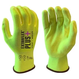 hemp fiber gloves -  Armor Guys Medium 15g Hi-Viz Yellow HCT Nitrile Palm Coated Work Gloves With Extraflex® Plus Liner And Knit Wrist Cuff