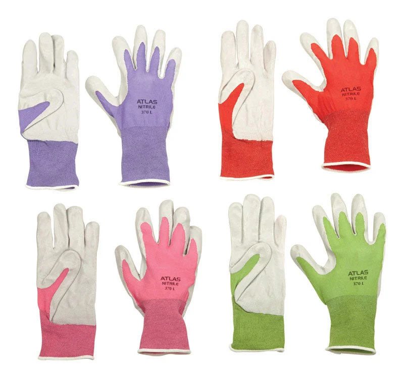 non-toxic gloves -  Atlas Unisex Indoor/Outdoor Nitrile Coated Gloves Assorted S 1 pair (Pack of 4)