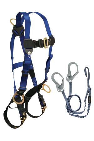 form fitting gloves -  Back and Side D-rings, Tongue Buckles, 5pt, 6'
Looped Y-Leg Internal with Rebar Hooks