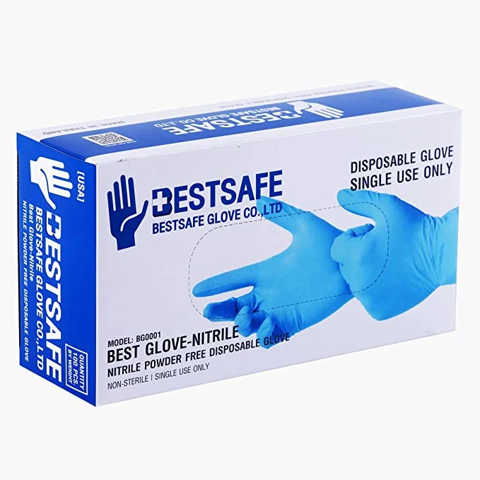 party wear gloves -  BestSafe Blue Nitrile Powder Free Disposable Gloves, Non-Sterile, 2.5 Mil, 100 Gloves Per Box, Sizes M-L