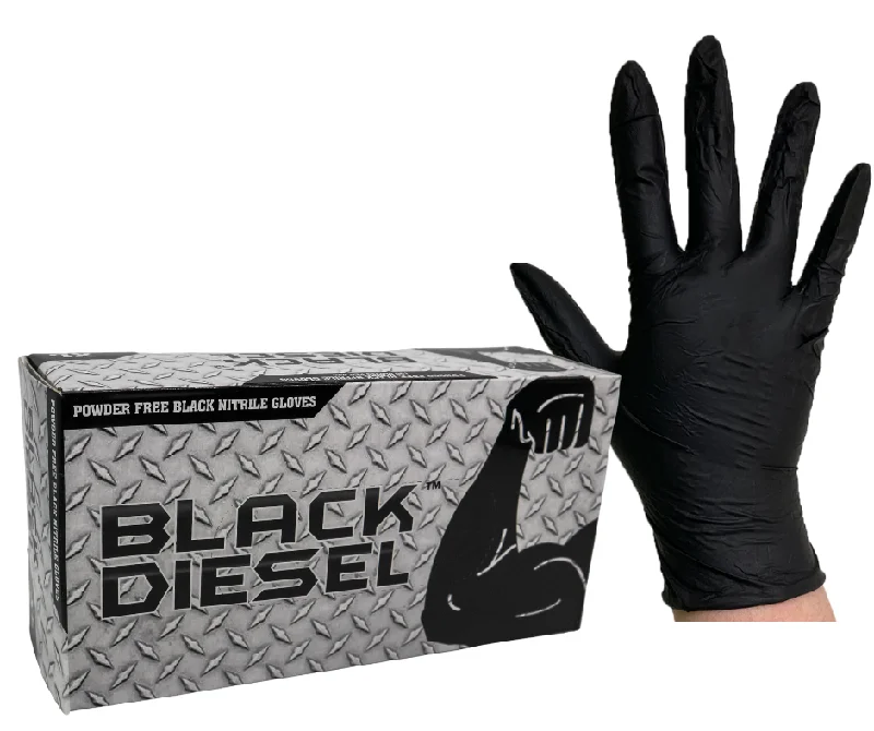 fantasy gloves -  70000 BLACK DIESEL™  BLACK NITRILE - POWDER FREE - 4 MIL - 100/BOX - BOX