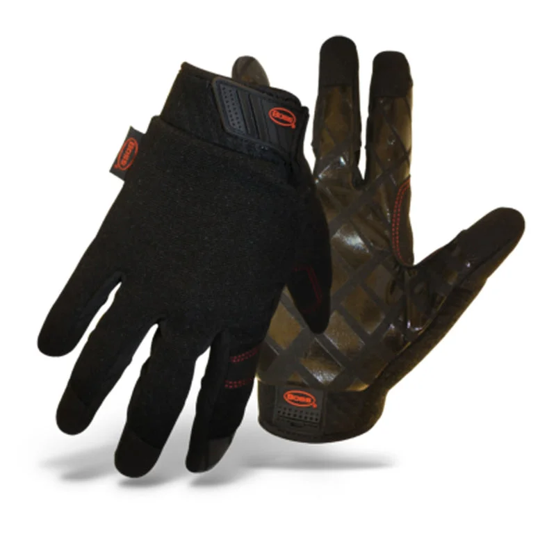 advanced gloves -  Boss Unisex Indoor/Outdoor Diamond Grip Mechanic's Glove Black M 1 pair