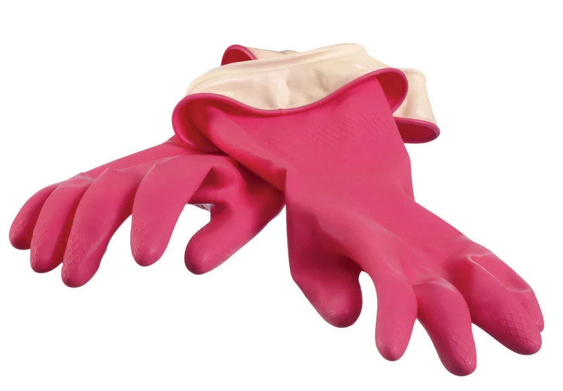 snow gloves -  Casabella Latex Cleaning Gloves M Pink 1 pair