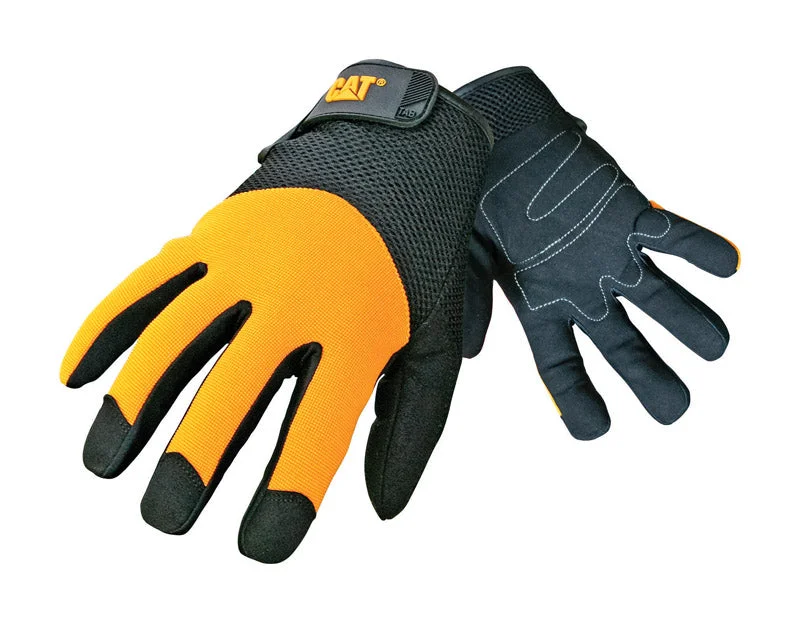 machine washable gloves -  Cat Men's Indoor/Outdoor Padded Work Gloves Black/Yellow L 1 pair