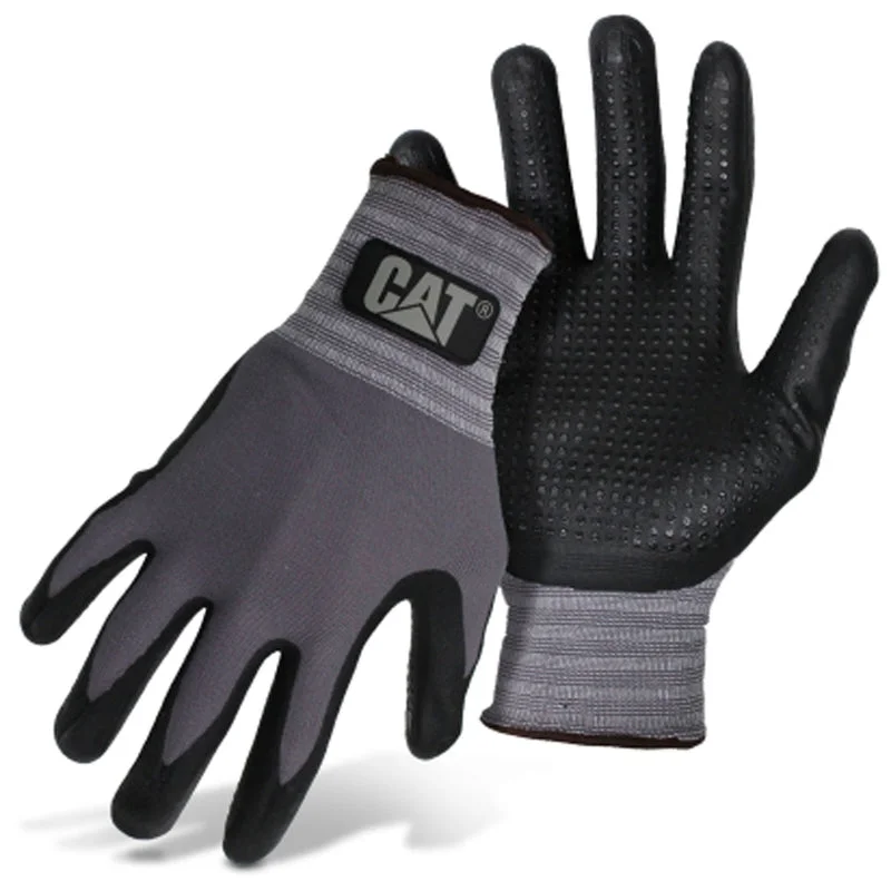 patterned knit gloves -  Cat Unisex Indoor/Outdoor Work Gloves Black/Gray L 1 pair