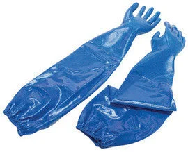 air dry gloves -  North by Honeywell Size 8 Blue Nitri-Knit 26" Interlock Knit Lined 1" Supported Nitrile Chemical Resistant Gloves With Rough Finish, Elastic Cuff And Extended Sleeve