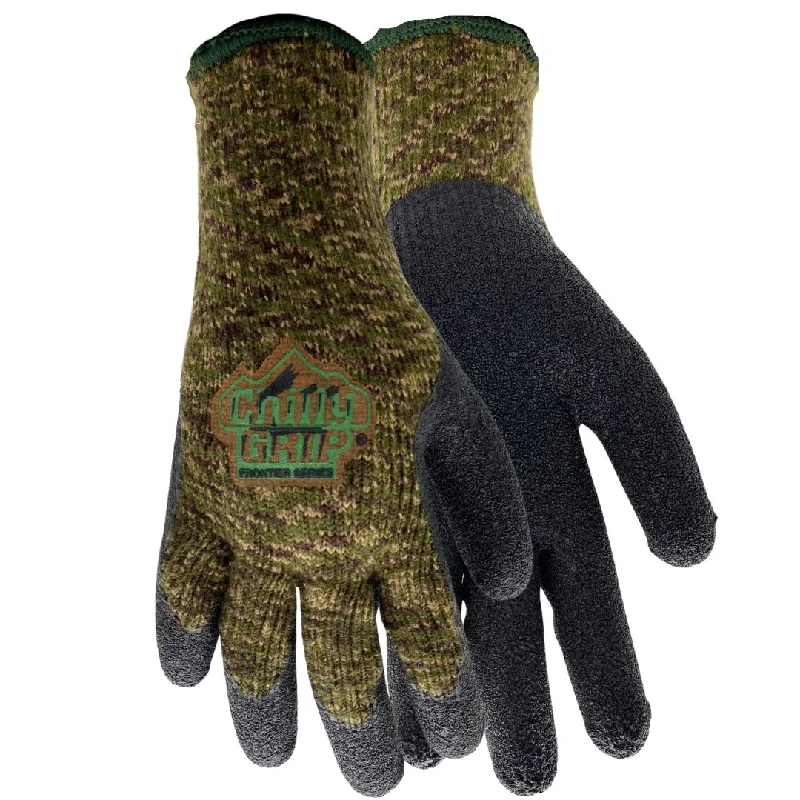 celebration gloves -  TA313 Chilly Grip Camo Thermal Knit Liner, Rubber Palm, Sizes S-XL, Sold by Pair