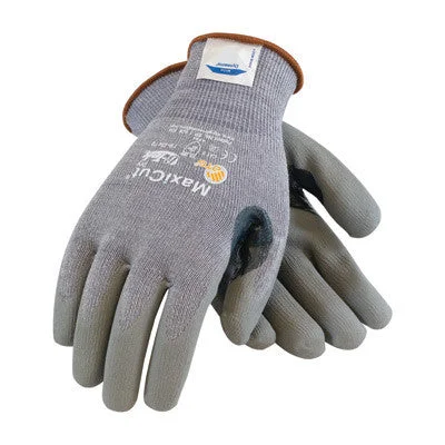 unlined leather gloves -  Protective Industrial Products Medium MaxiCut 5 By ATG Medium Weight Cut Resistant Gray Micro-Foam Nitrile Palm And Fingertip Coated Work Gloves With Gray Seamless Dyneema,