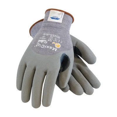 form fitting gloves -  Protective Industrial Products Large MaxiCut 5 By ATG Cut Resistant Gray Micro-Foam Nitrile Palm And Knuckle Coated Work Gloves With Gray Seamless Dyneema, Lycra And Glass Liner , Continuous