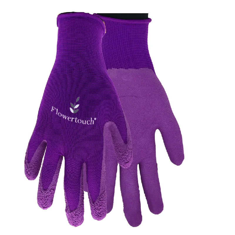 traditional gloves -  TA207 FLOWERTOUCH® Foam Natural Rubber Palm, Light Knit Liner, Purple, Sizes S-L, Sold by Pair