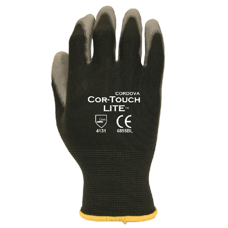 leather motorcycle gloves -  Cor-Touch Lite Black Nylon PU