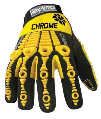 water resistant gloves -  HexArmor Size 11 Black And Yellow Chrome Series Clute Cut SuperFabric And Leather Reusable 360° Cut Resistant Gloves With Elastic Cuff, SuperFabric Lined And PVC Printed Synthetic Leather Palm