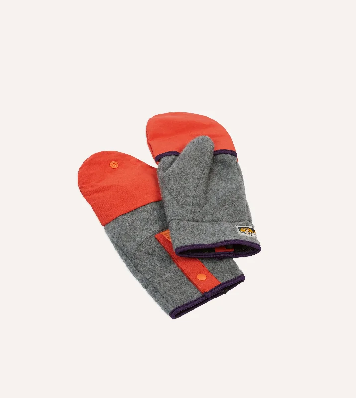 lightweight gym gloves -  Elmer Grey and Orange Eco Cover Fleece Mitten