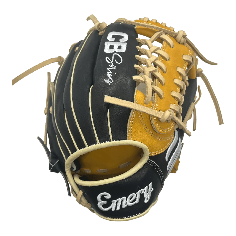 indoor winter gloves -  Emery CB Series 11.5" Inch Modified Trapeze Web Black Brown Blonde Infield Pitcher Glove