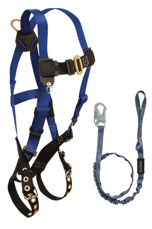 easy clean gloves -  FallTech CMB182593L Combo Kit - Harness, Looped Lanyard, Rebar Hook