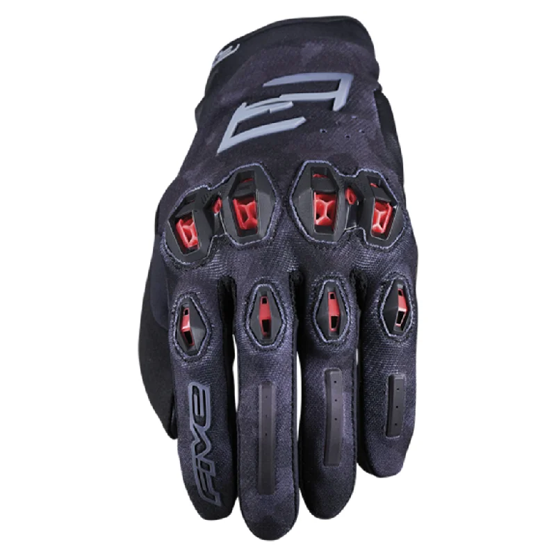 comfortable gardening gloves -  Five - Stunt Evo 2 Camo/Black/Red Gloves