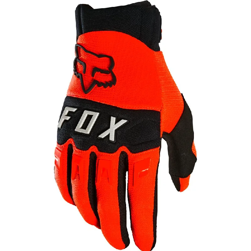 crocheted gloves -  Fox - Youth Dirtpaw Orange Gloves