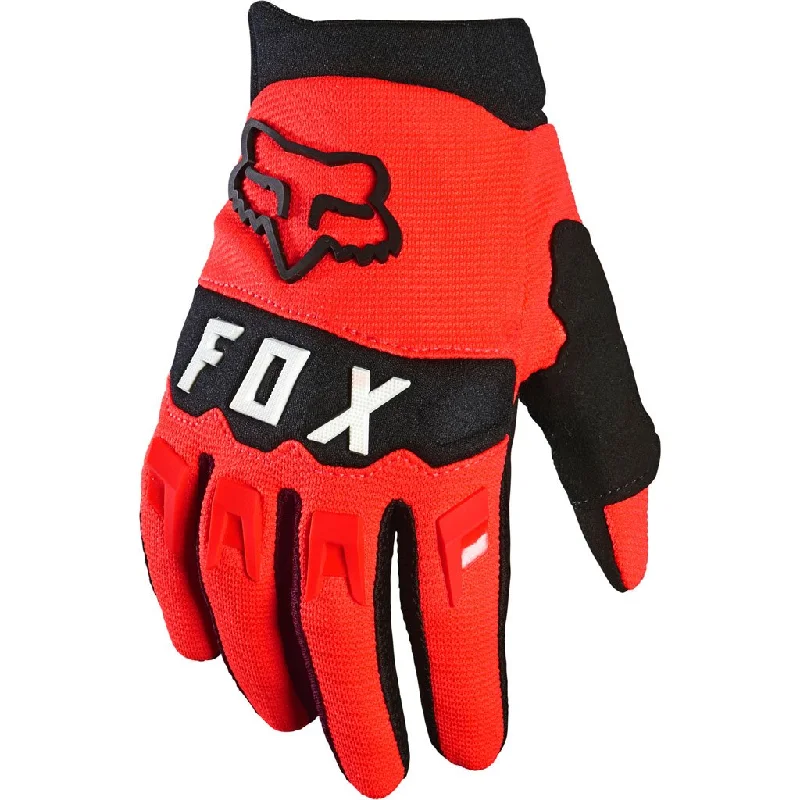 leather motorcycle gloves -  Fox - Youth Dirtpaw Red Gloves