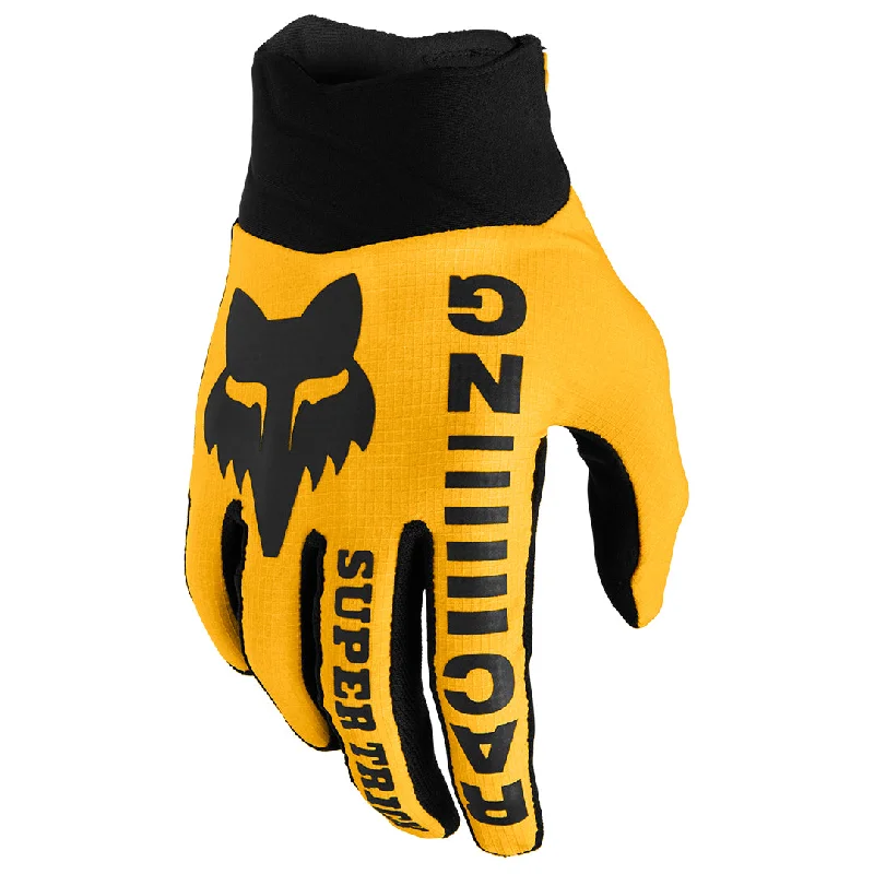 unlined leather gloves -  Fox - 360 Supr Trik LE Black/Yellow Glove