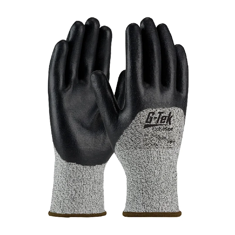 everyday wear gloves -  G-Tek PolyKor 16-355 Seamless Knit Nitrile Coated Foam Grip Cut Resistant Safety Gloves (One Dozen)