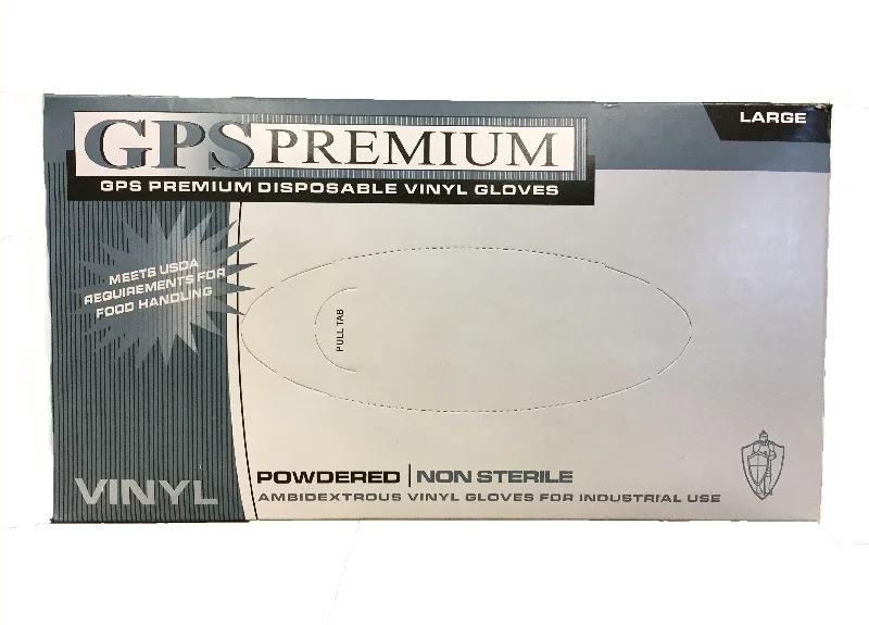 historical gloves -  703 GPS PREMIUM VINYL INDUSTRIAL - 4 MIL - POWDERED - 100/BOX - BOX