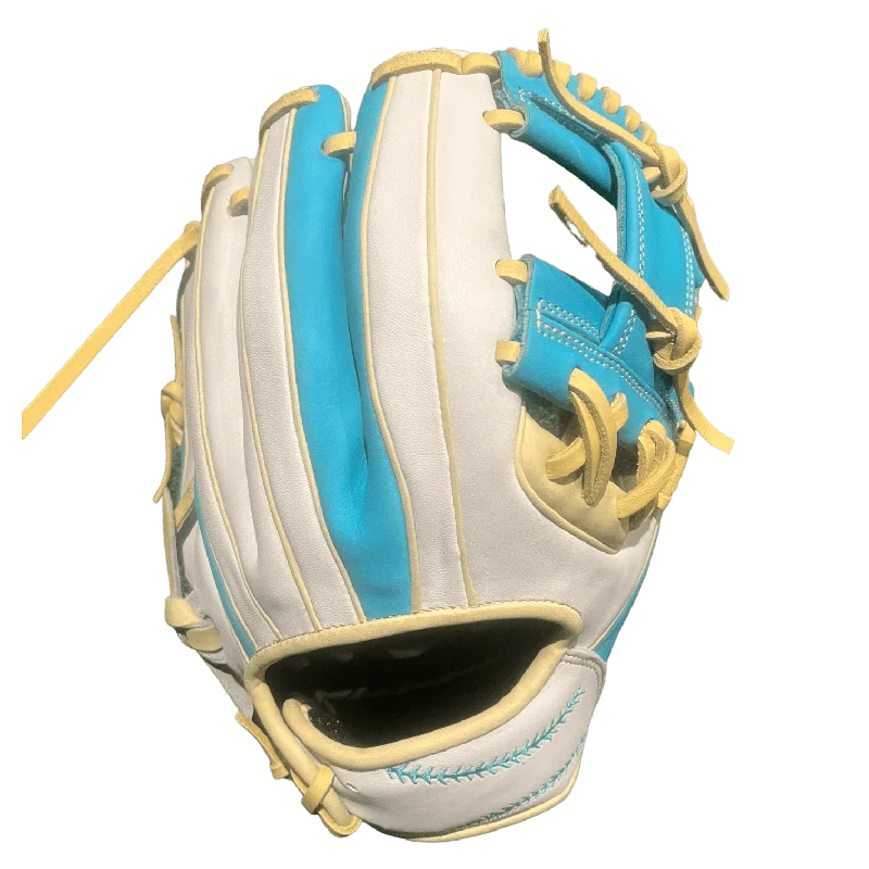 stain resistant gloves -  Grace Glove Co Custom 11.5” Baby Blue White Blonde I-Web Infield Glove