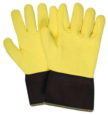 luxury winter gloves -  National Safety Apparel Large 12" Yellow 22 Ounce Kevlar Terrybest Terry Cloth Reversed Wool Lined Heat Resistant Gloves With FR Brown Duck Cuff