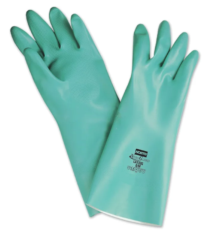 light knitted gloves -  Honeywell Nitriguard Plus LA132G Unsupported Nitrile, Chemical Resistant Gloves (Twelve Dozen)