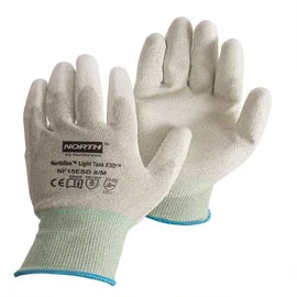 personalized leather gloves -  Honeywell NorthFlex Light Task ESD™ 15 Gauge Polyurethane Palm And Fingertips Coated Thunderon® ESD Fiber Liner And Knit Wrist Cuff