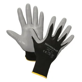 embroidered leather gloves -  Honeywell Size Medium Pure Fit™ 395 13 Gauge Nitrile Palm And Fingertips Coated Nylon Liner And Knit Wrist Cuff