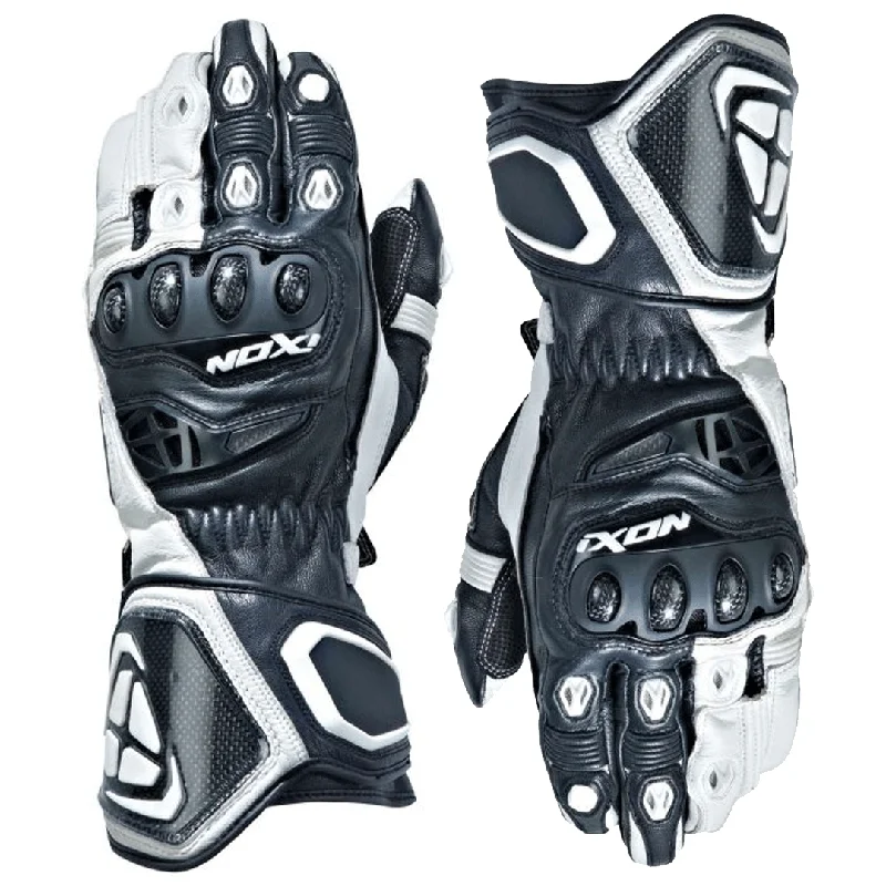 odor free gloves -  Ixon - RS Genius 2 Black/White Leather Glove