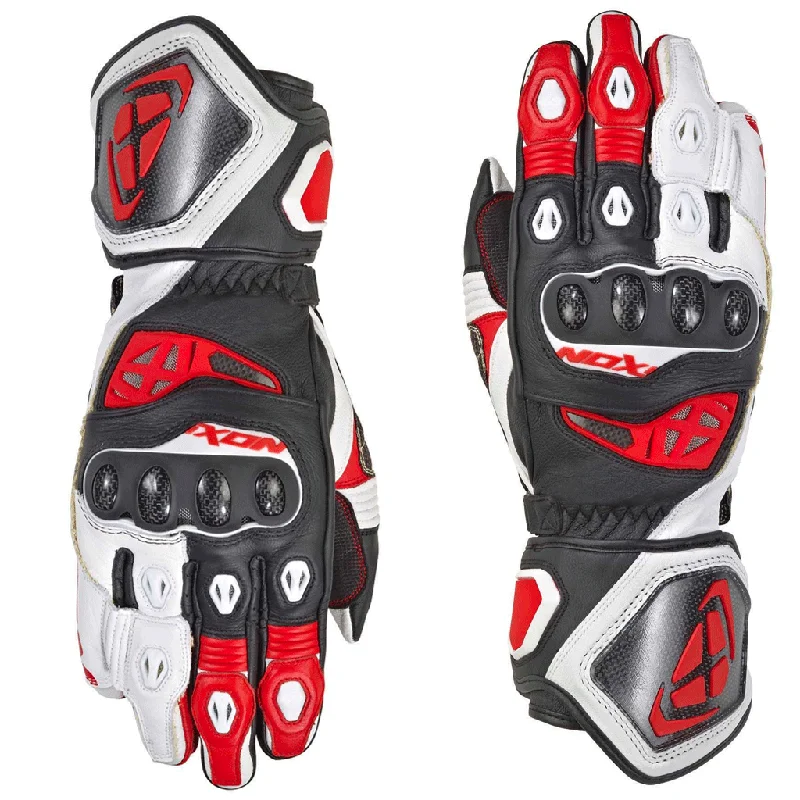 bamboo fiber gloves -  Ixon - RS Genius 2 Black/White/Red Leather Glove