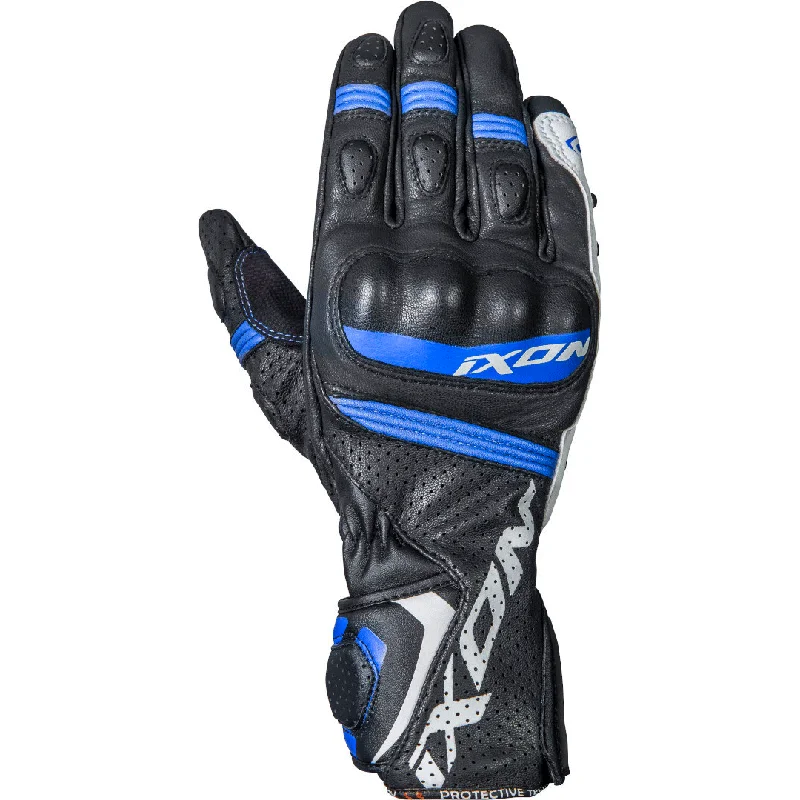 breathable suede gloves -  Ixon - RS Tempo Air Black/Blue Leather Glove