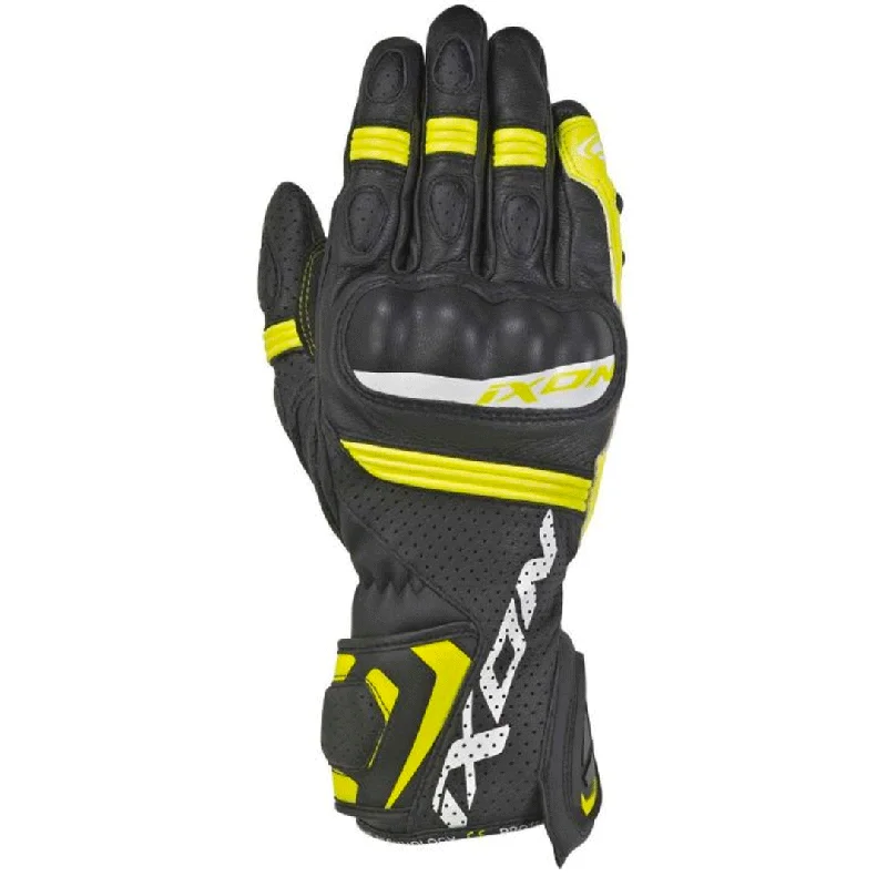 vegan leather gloves -  Ixon - RS Tempo Air Black/Yellow Leather Glove